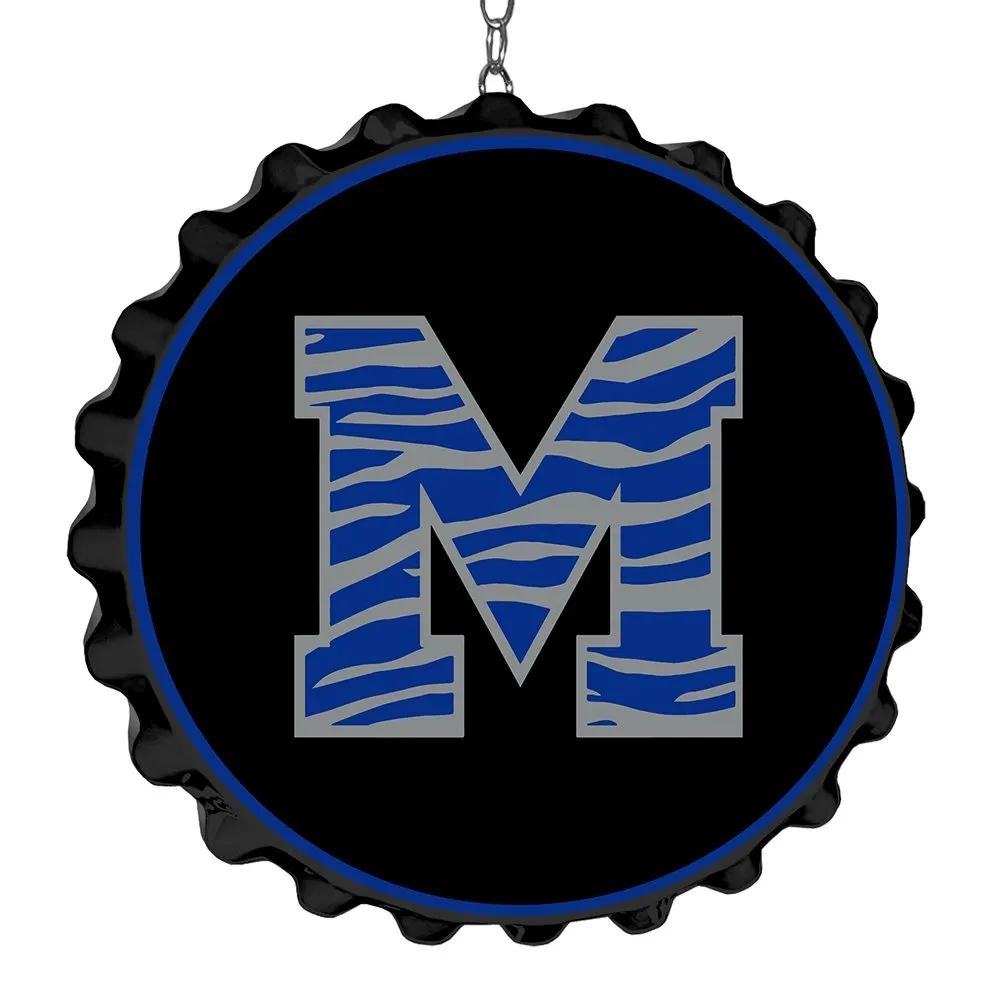 Memphis Tigers: Striped M - Bottle Cap Dangler