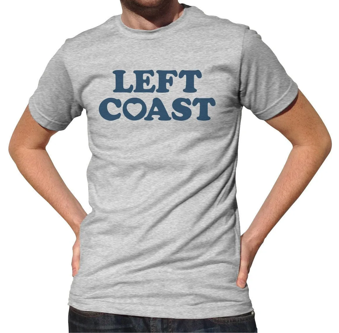 Men's Left Coast T-Shirt California Oregon Washingon West Coast