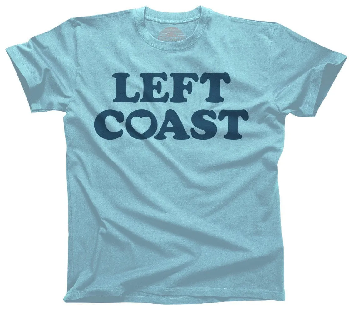 Men's Left Coast T-Shirt California Oregon Washingon West Coast