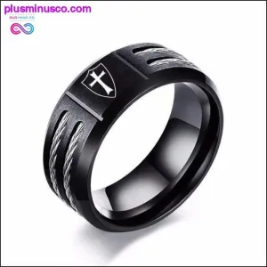 Men's Stainless Steel Ring Personalized Christian Cross
