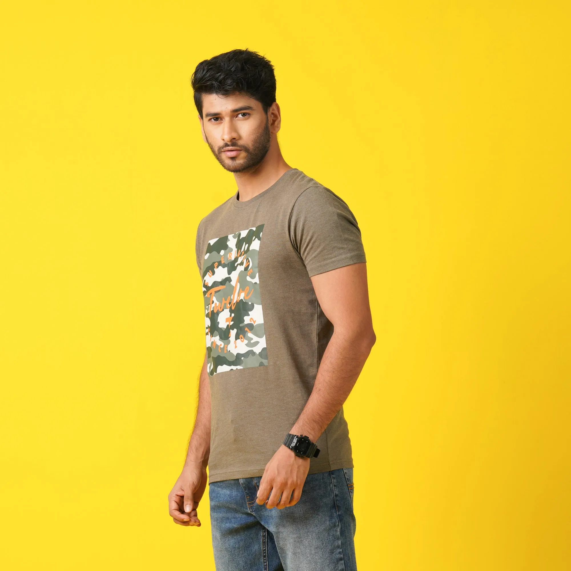 Mens T- Shirt-Olive