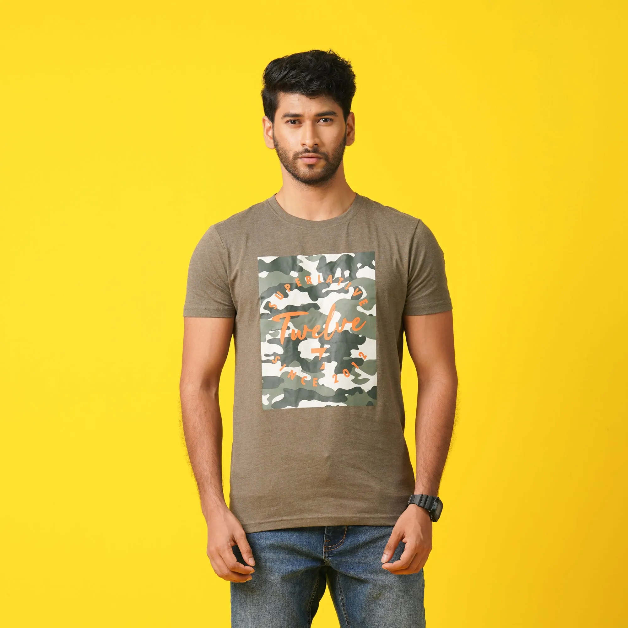 Mens T- Shirt-Olive