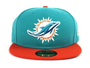 Miami Dolphins NFL New Era 59Fifty Fitted Hat (Team Color Gray Under Brim)