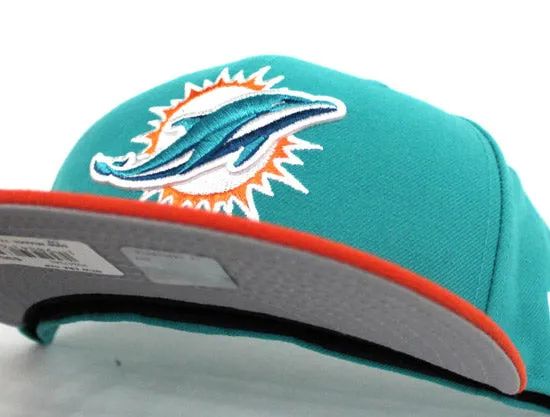 Miami Dolphins NFL New Era 59Fifty Fitted Hat (Team Color Gray Under Brim)