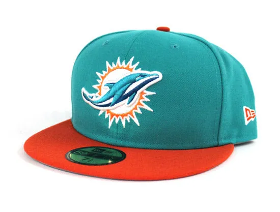 Miami Dolphins NFL New Era 59Fifty Fitted Hat (Team Color Gray Under Brim)