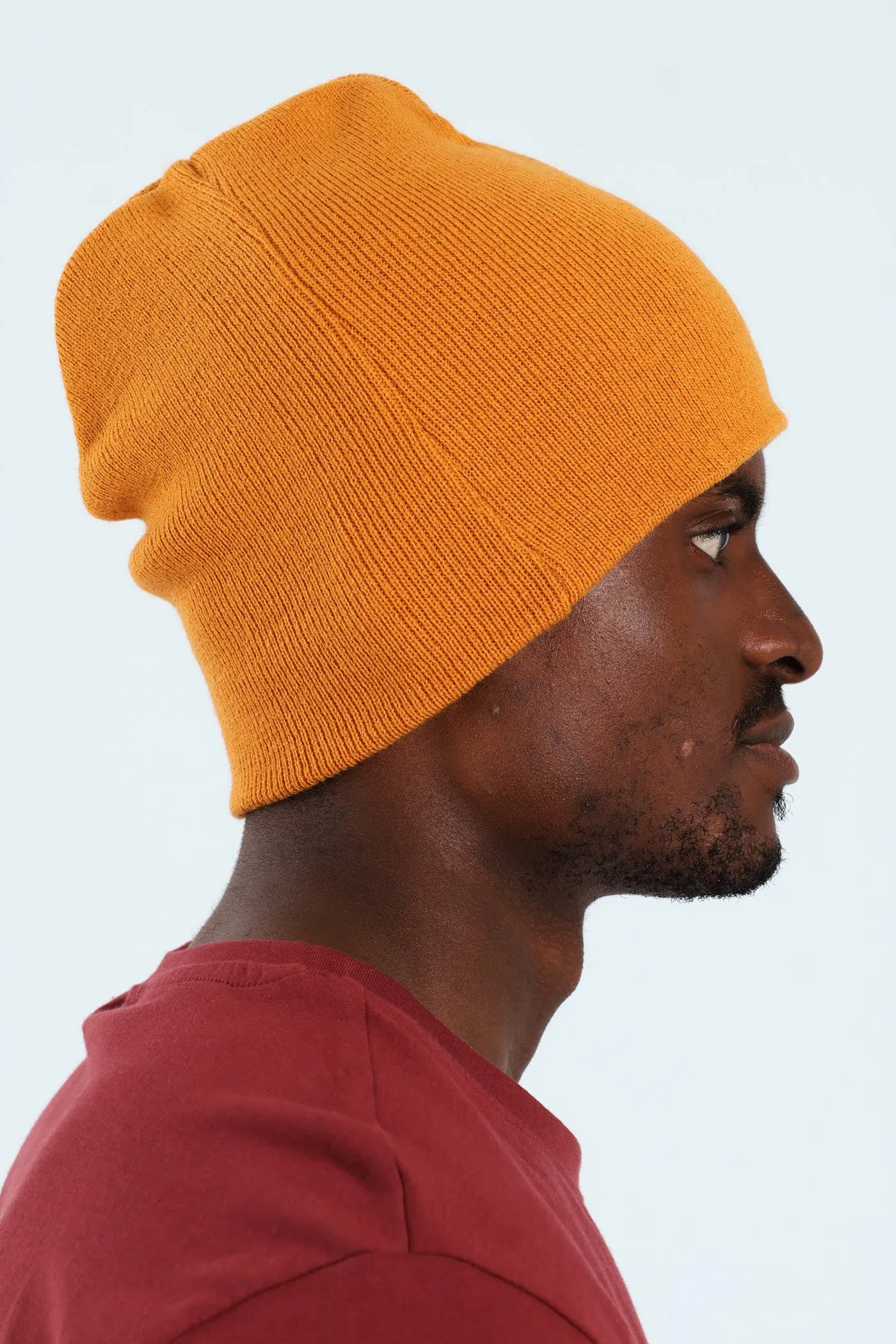 Micro Knit Beanie - Dark Orange