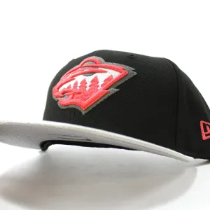 MINNESOTA WILD New Era 59Fifty Fitted Hat (Black Lava Red Gray)