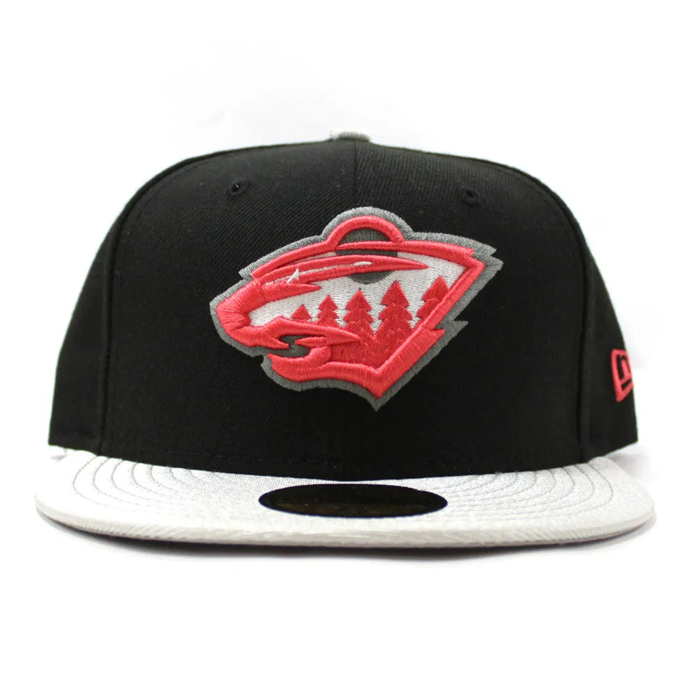 MINNESOTA WILD New Era 59Fifty Fitted Hat (Black Lava Red Gray)