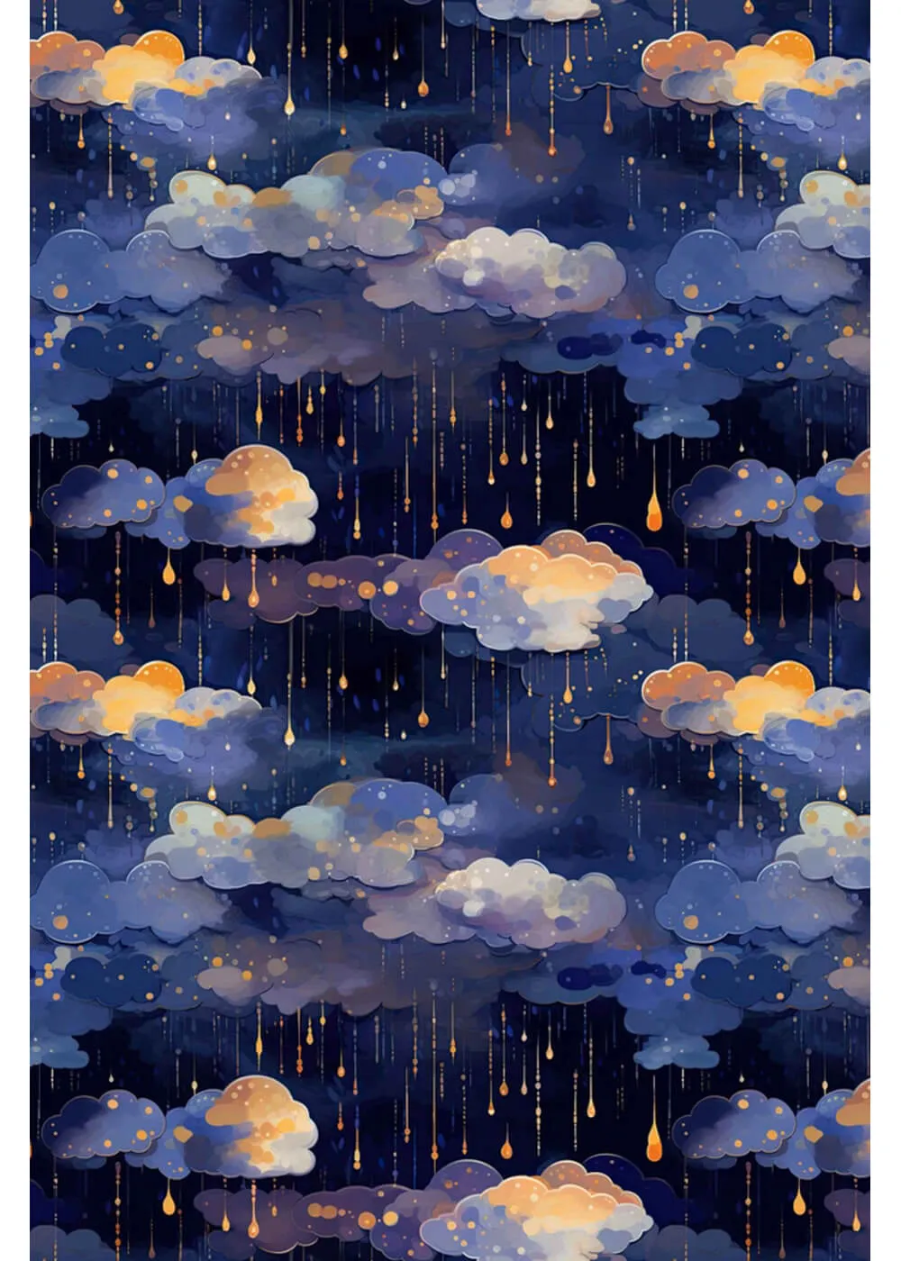 Miss Lulo Lily Raining Clouds 50's Swing Dress Navy