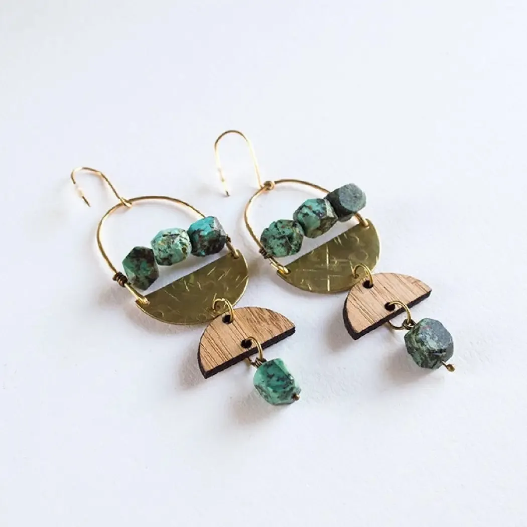 Mixed Materials Arch Earrings