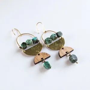 Mixed Materials Arch Earrings