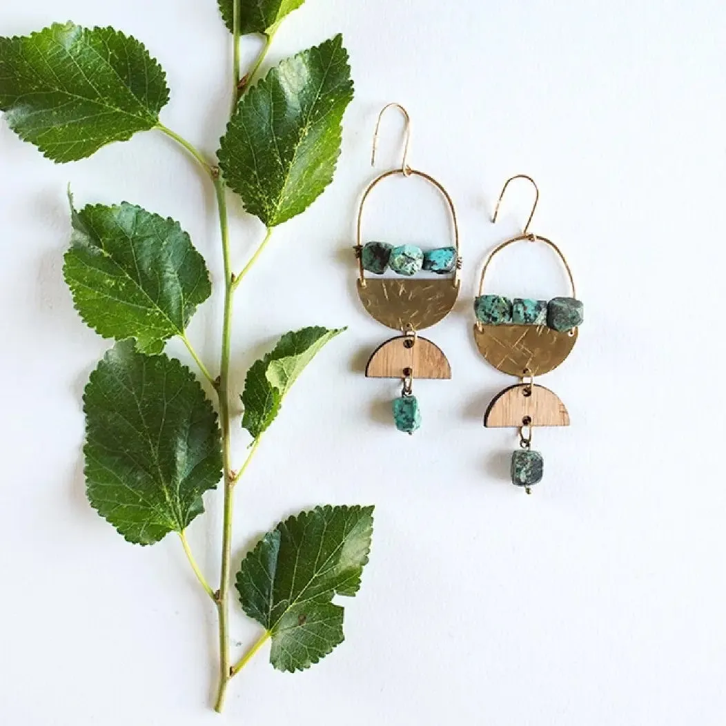 Mixed Materials Arch Earrings