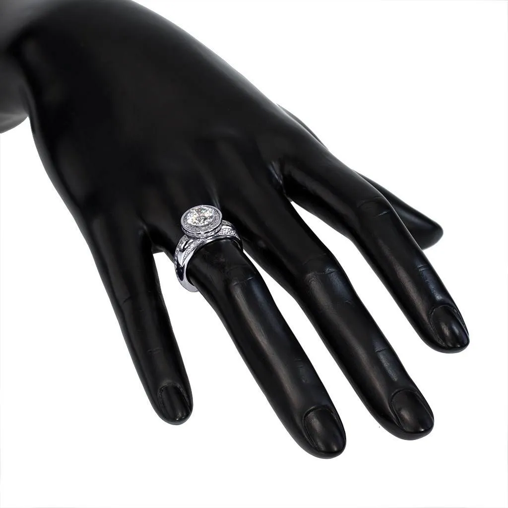 Modern Sensuality Diamond Halo Hope Engagement Ring