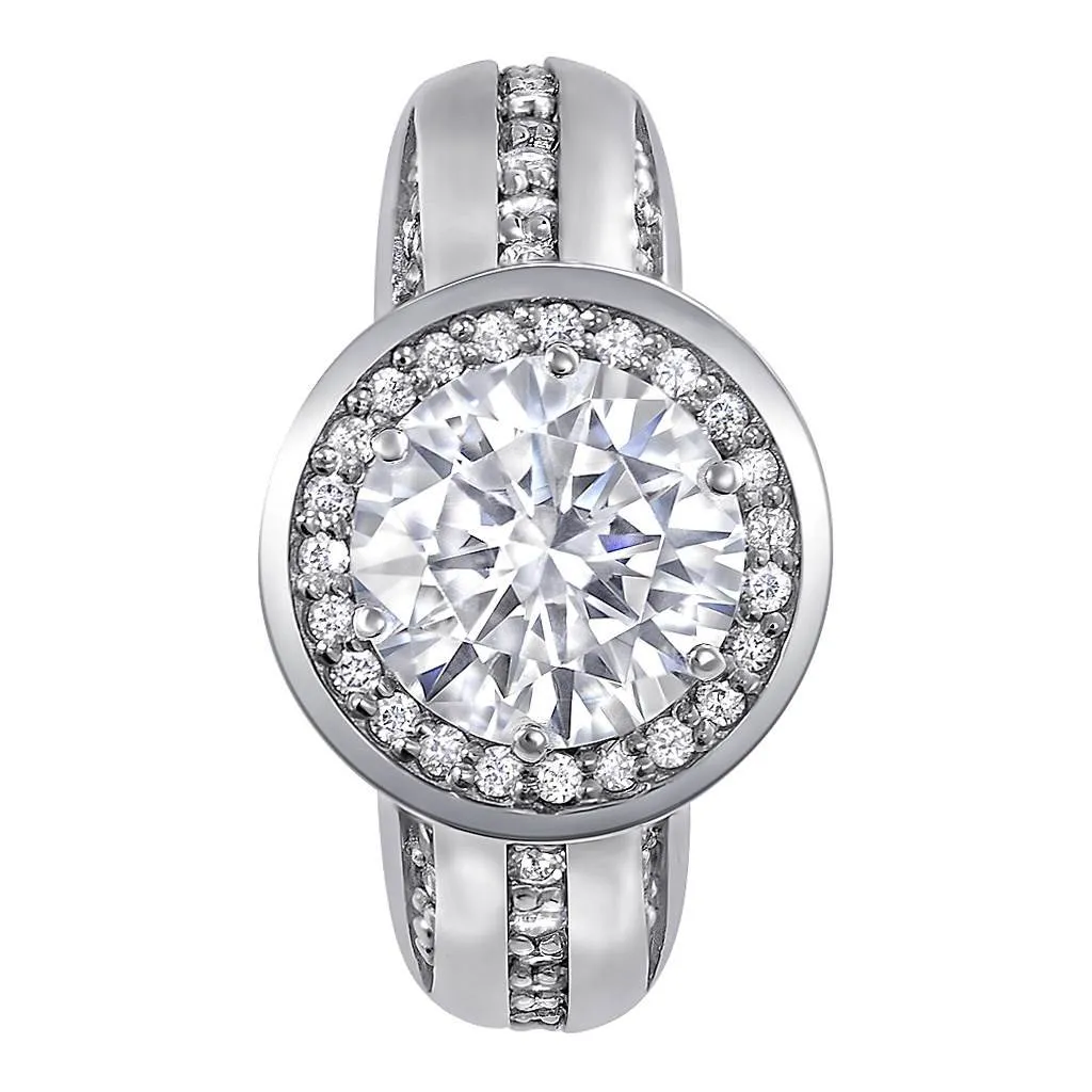 Modern Sensuality Diamond Halo Hope Engagement Ring