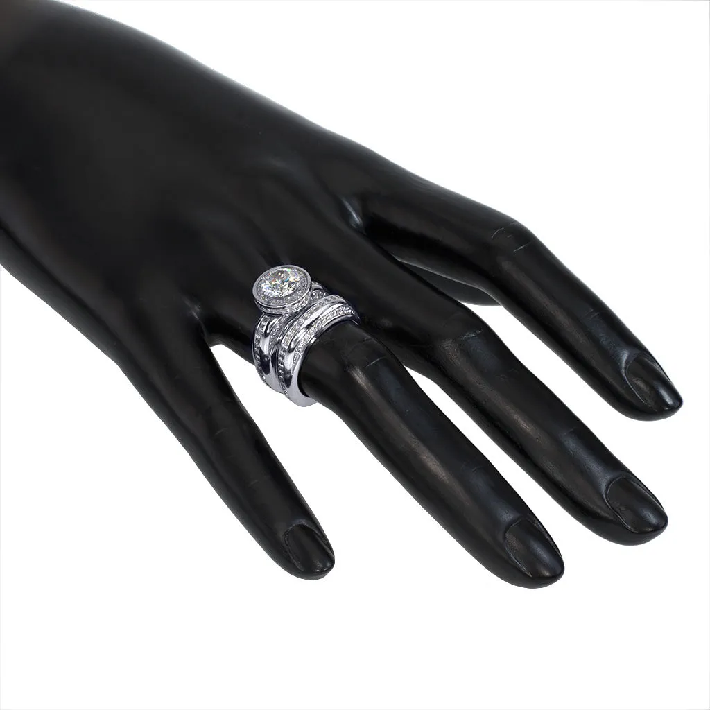 Modern Sensuality Diamond Halo Hope Engagement Ring