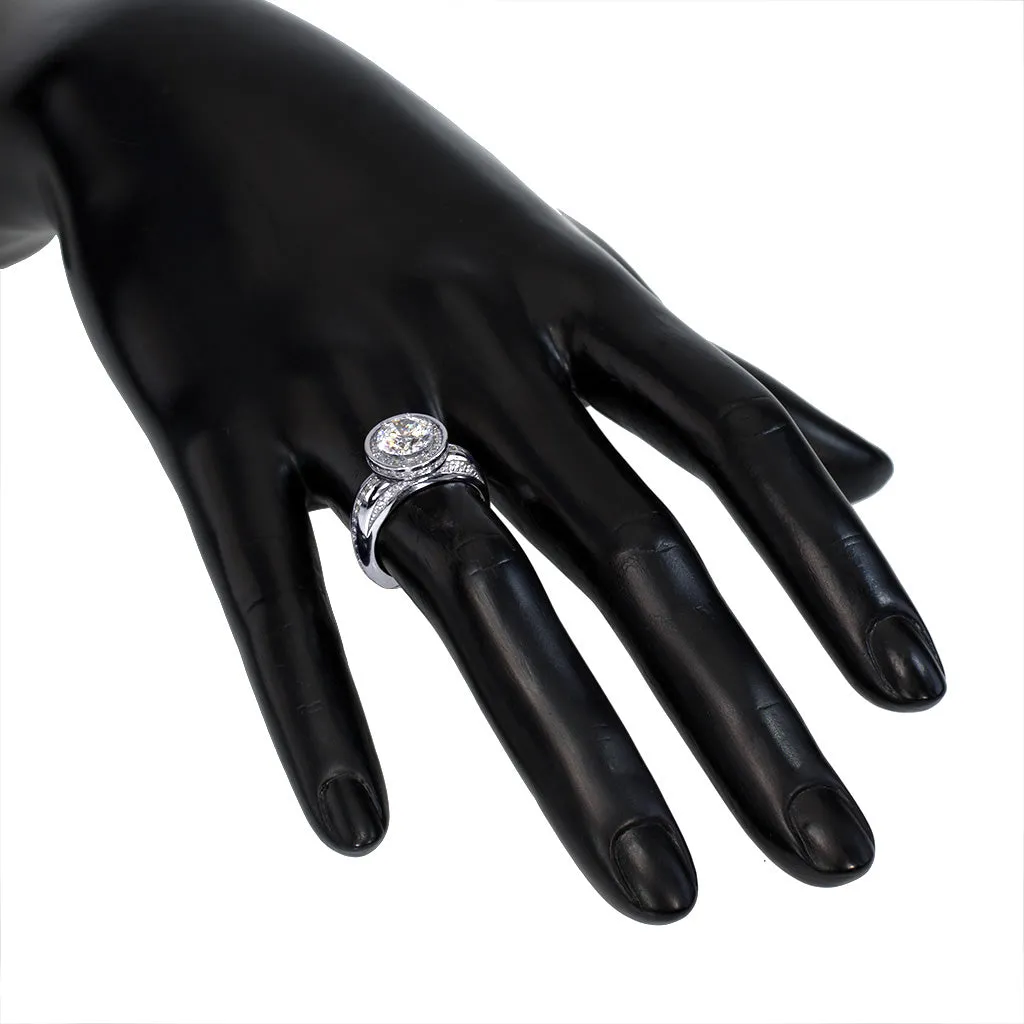 Modern Sensuality Diamond Halo Hope Engagement Ring