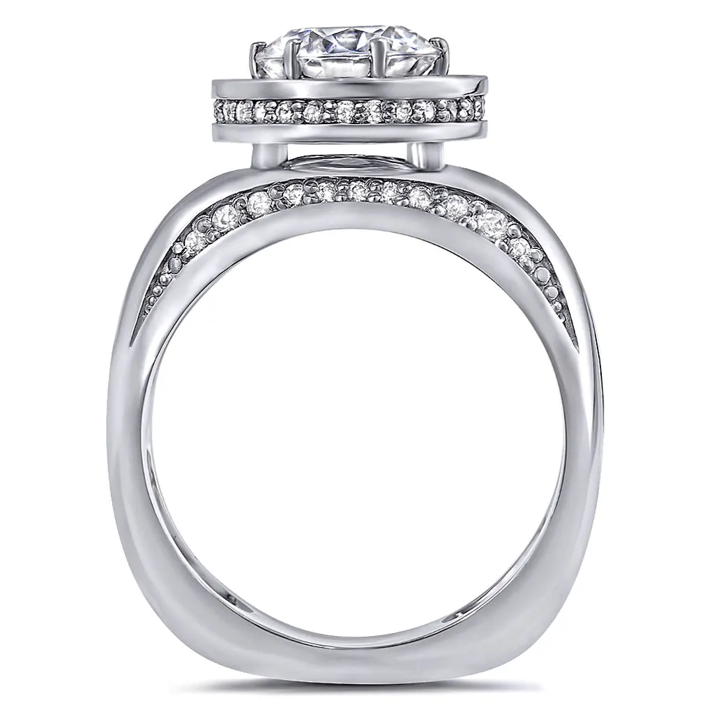 Modern Sensuality Diamond Halo Hope Engagement Ring