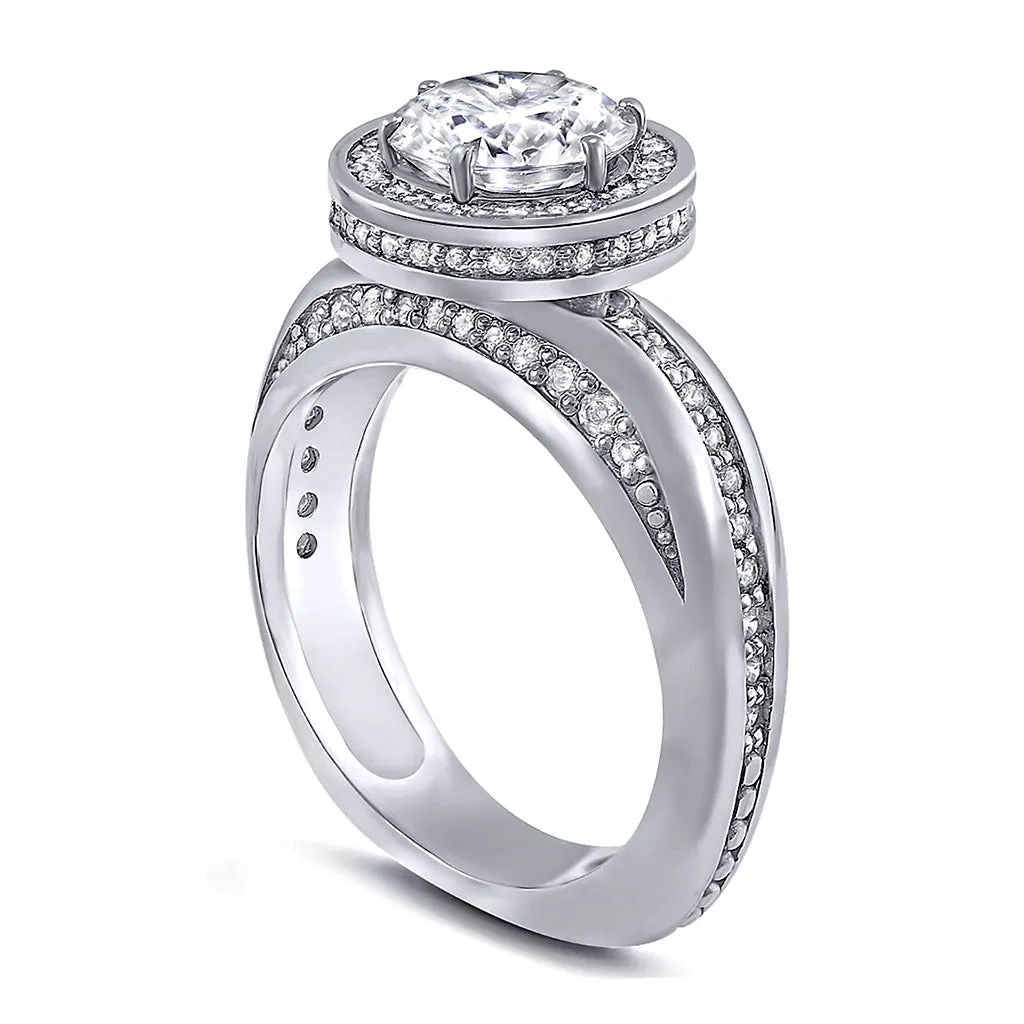 Modern Sensuality Diamond Halo Hope Engagement Ring