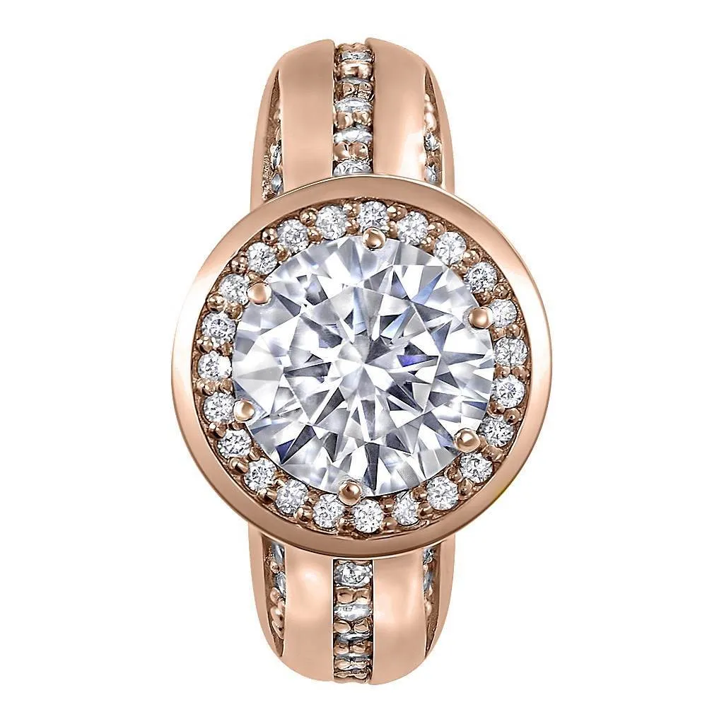 Modern Sensuality Diamond Halo Hope Engagement Ring