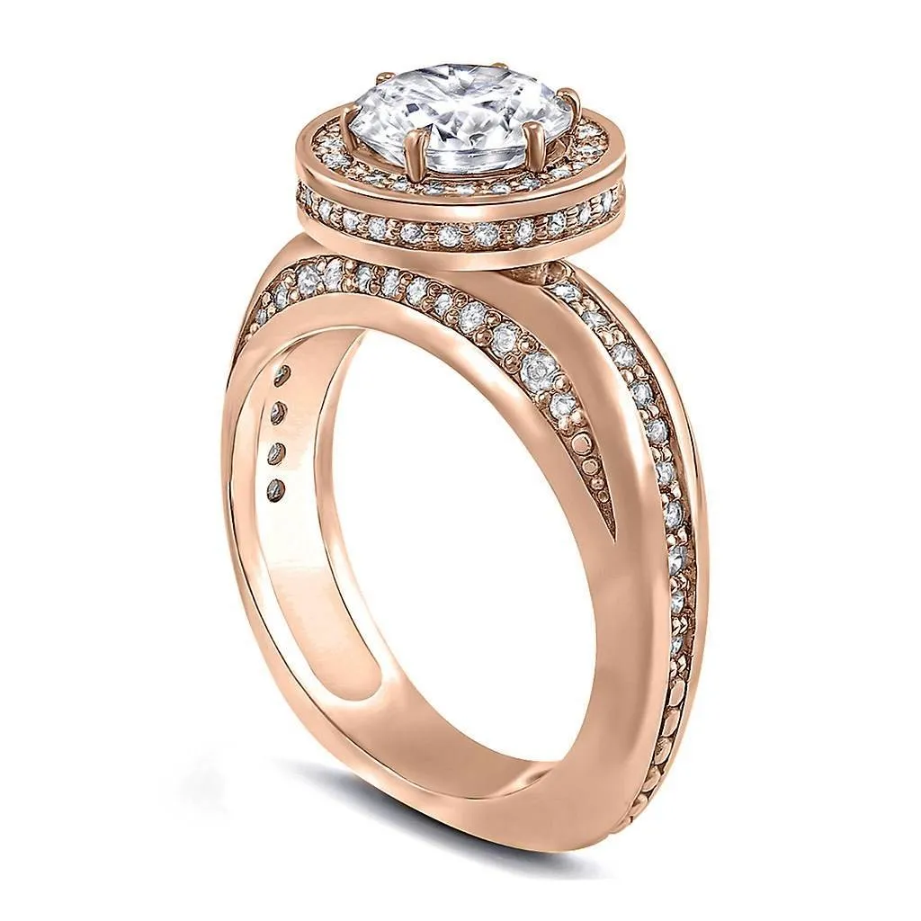 Modern Sensuality Diamond Halo Hope Engagement Ring