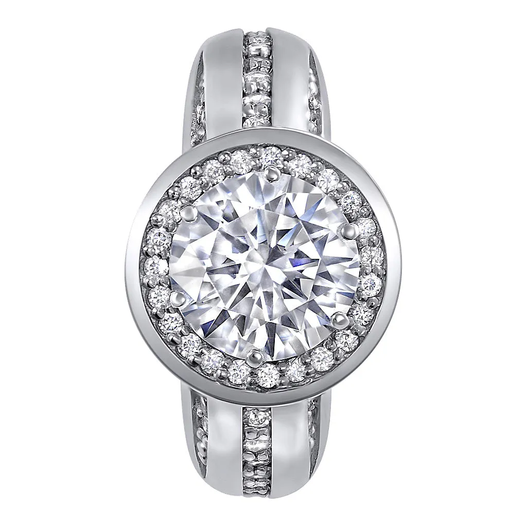 Modern Sensuality Diamond Halo Hope Engagement Ring