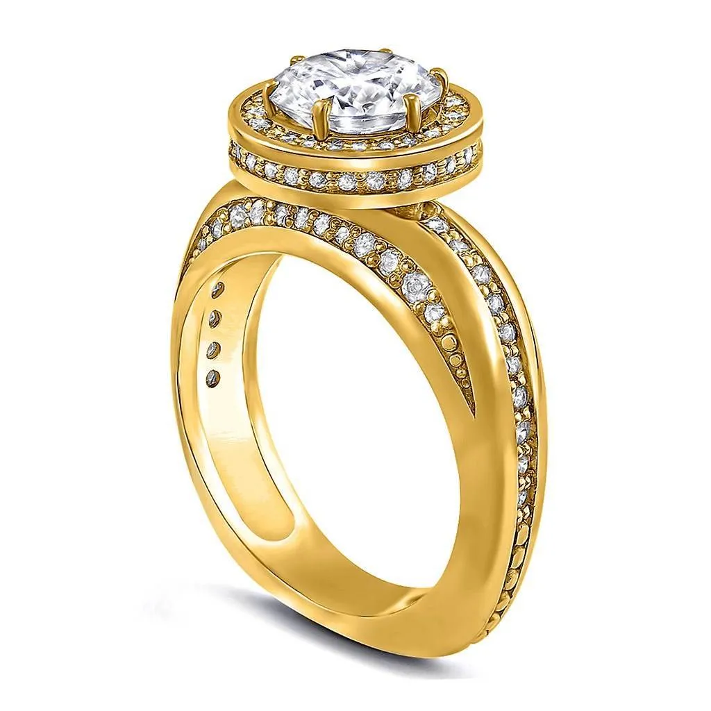 Modern Sensuality Diamond Halo Hope Engagement Ring