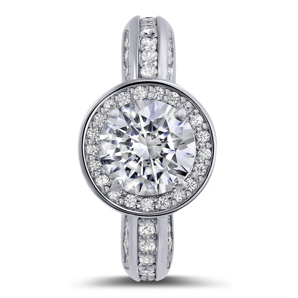 Modern Sensuality Diamond Halo Unity Engagement Ring