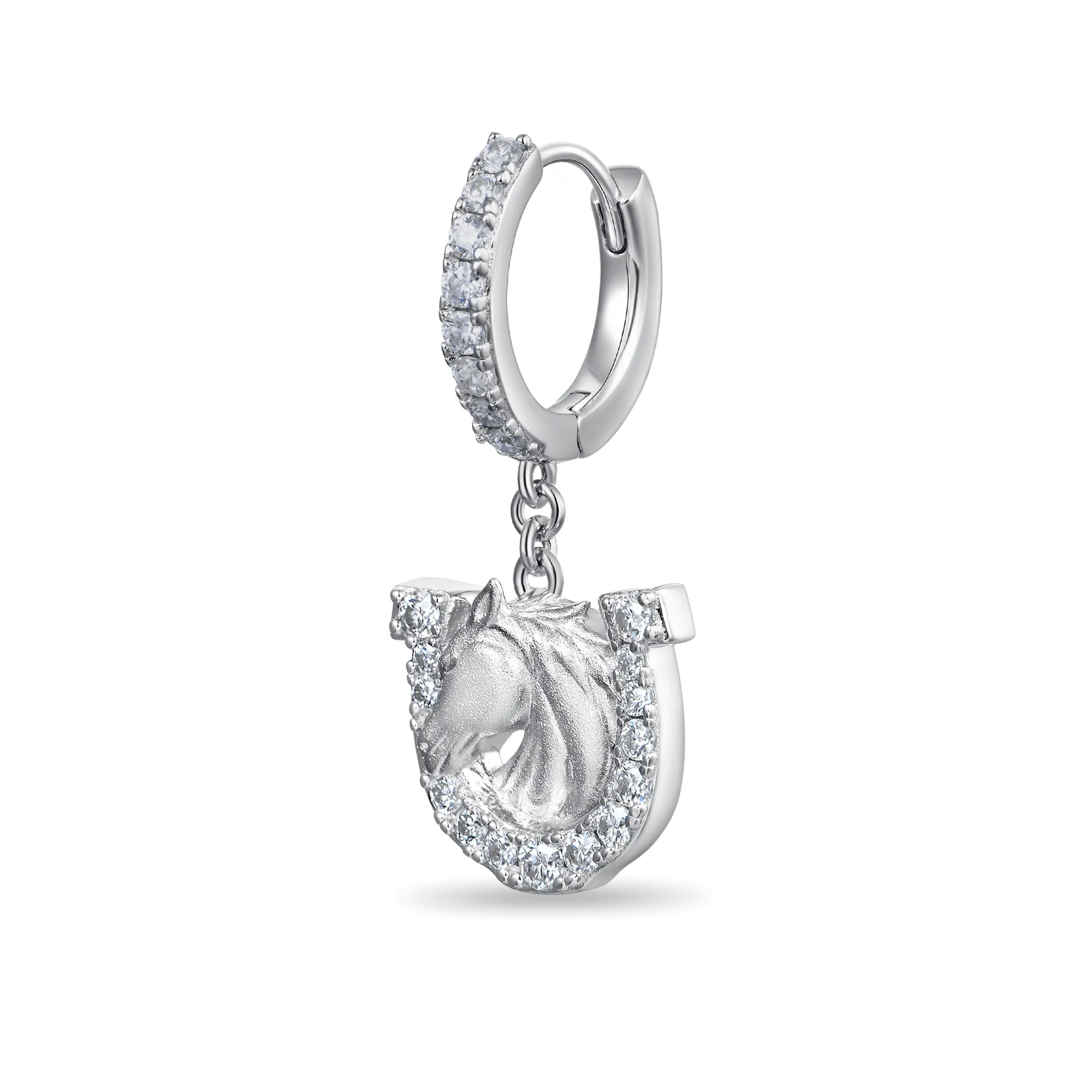 Moissanite Horseshoe Dangly Earring