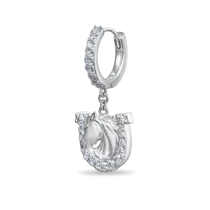 Moissanite Horseshoe Dangly Earring