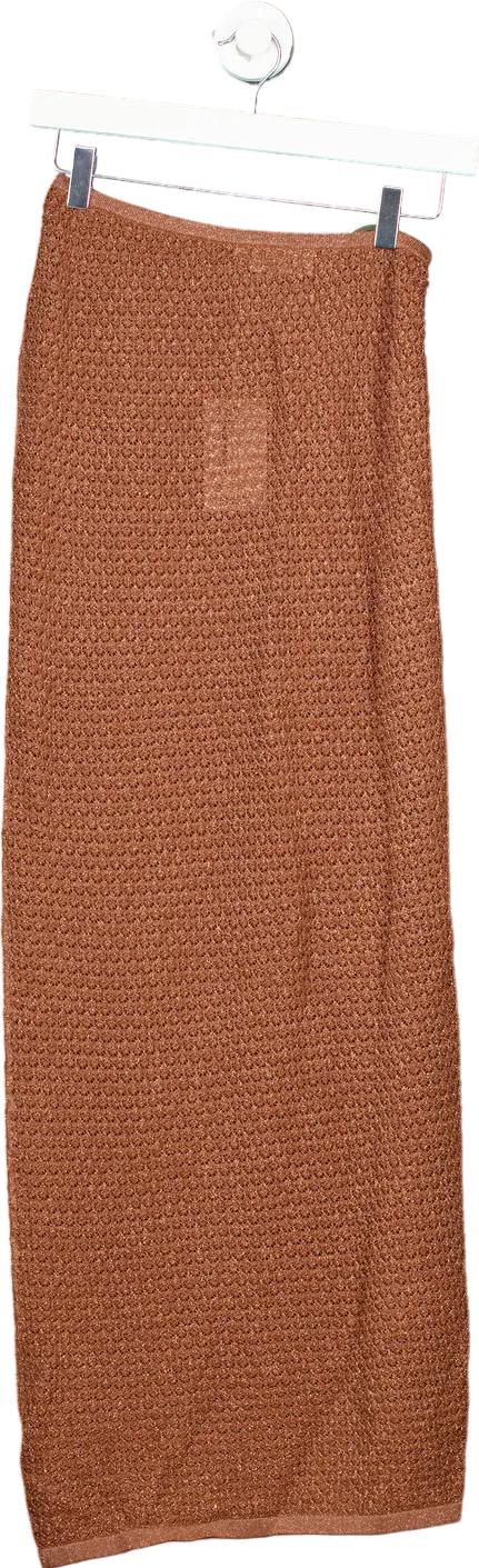 Monday Brown Textured Knit Skirt US S