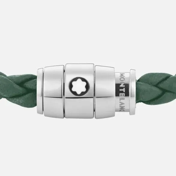 Montblanc steel bracelet with 3 rings closure and pelt leather size s 13315060