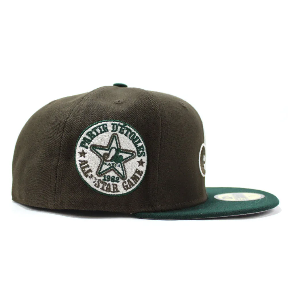 Montreal Expos 1982 All Star Game New Era Fitted 59Fifty Hat (Brown Green with Gray Under Brim)