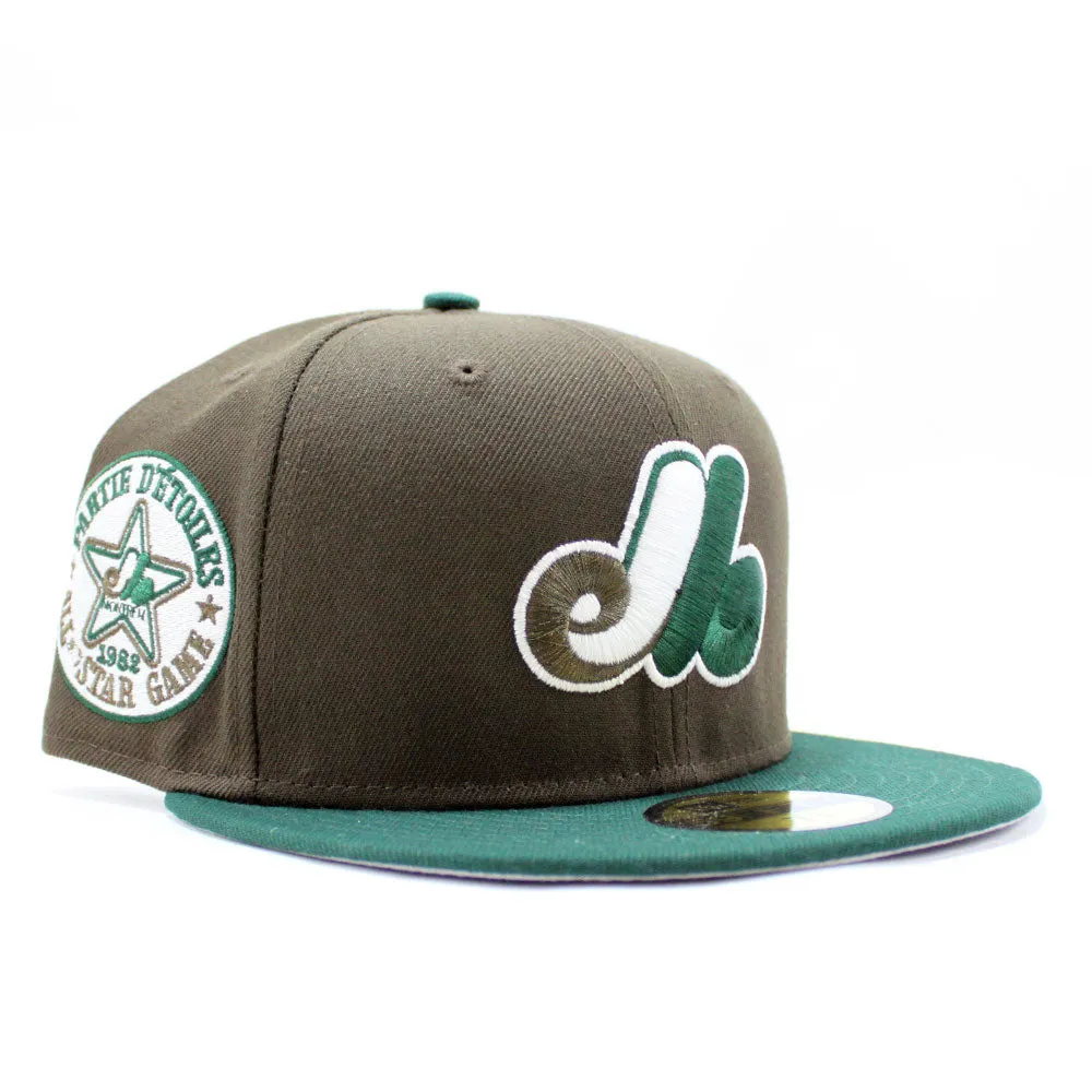 Montreal Expos 1982 All Star Game New Era Fitted 59Fifty Hat (Brown Green with Gray Under Brim)