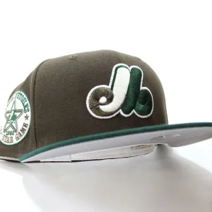 Montreal Expos 1982 All Star Game New Era Fitted 59Fifty Hat (Brown Green with Gray Under Brim)