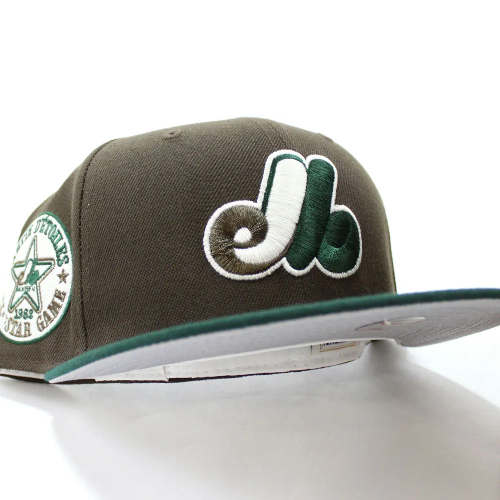 Montreal Expos 1982 All Star Game New Era Fitted 59Fifty Hat (Brown Green with Gray Under Brim)