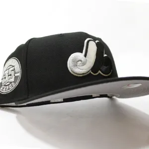 Montreal Expos 35th Anniversary New Era Fitted 59Fifty Hat (Glow in the Dark Black Gray Under Brim)