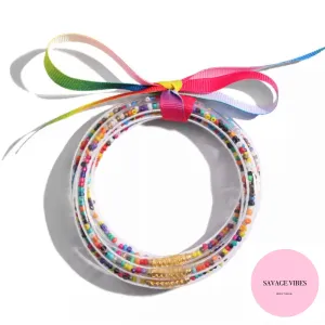 Multi color Jelly Bangle Bracelet Set