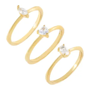 Multi-Shape CZ Ring Combo Set