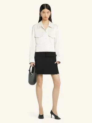 Natural Beige 2-Pocket Satin Shirt