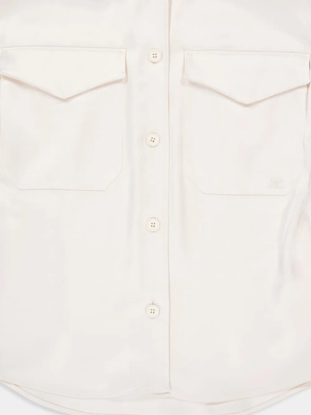 Natural Beige 2-Pocket Satin Shirt