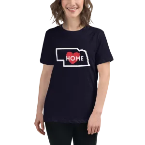 NEBRASKA IS HOME Women's Relaxed T-Shirt