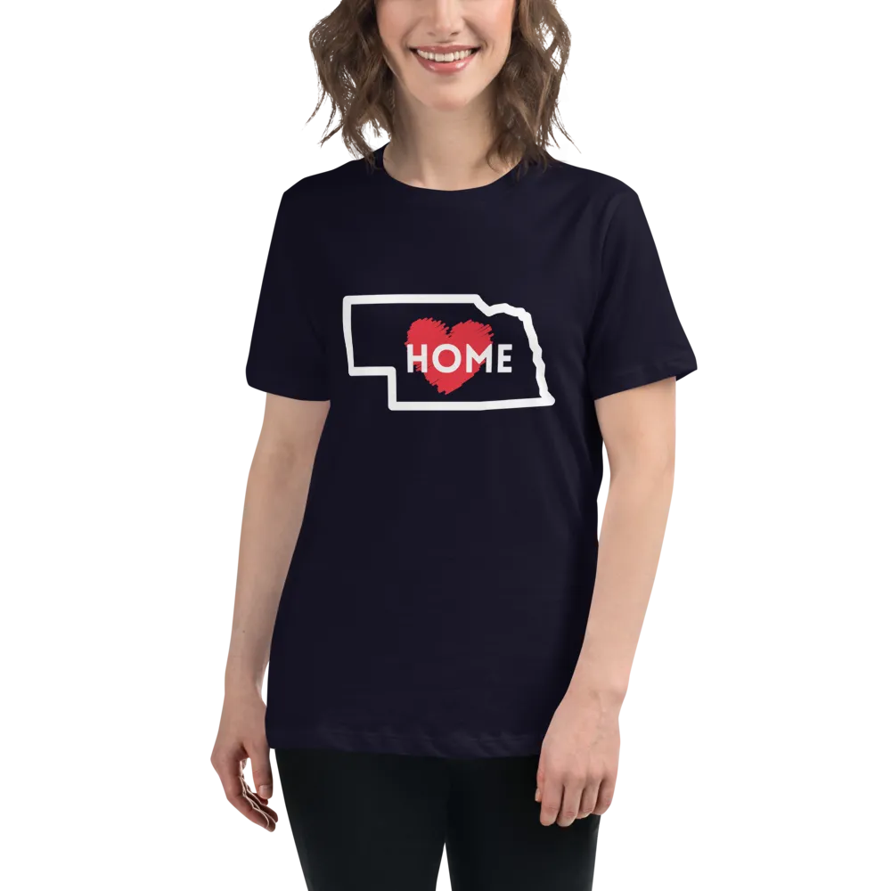 NEBRASKA IS HOME Women's Relaxed T-Shirt