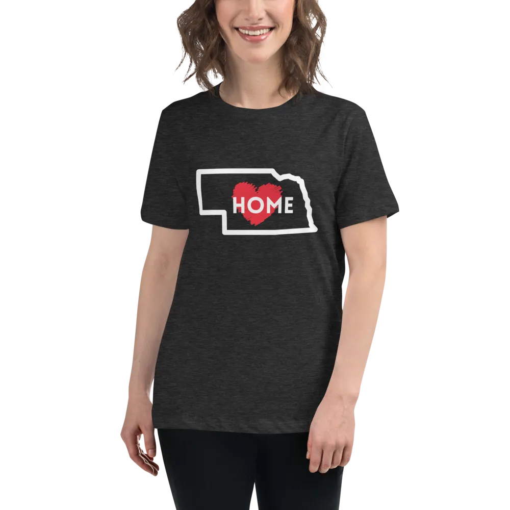 NEBRASKA IS HOME Women's Relaxed T-Shirt