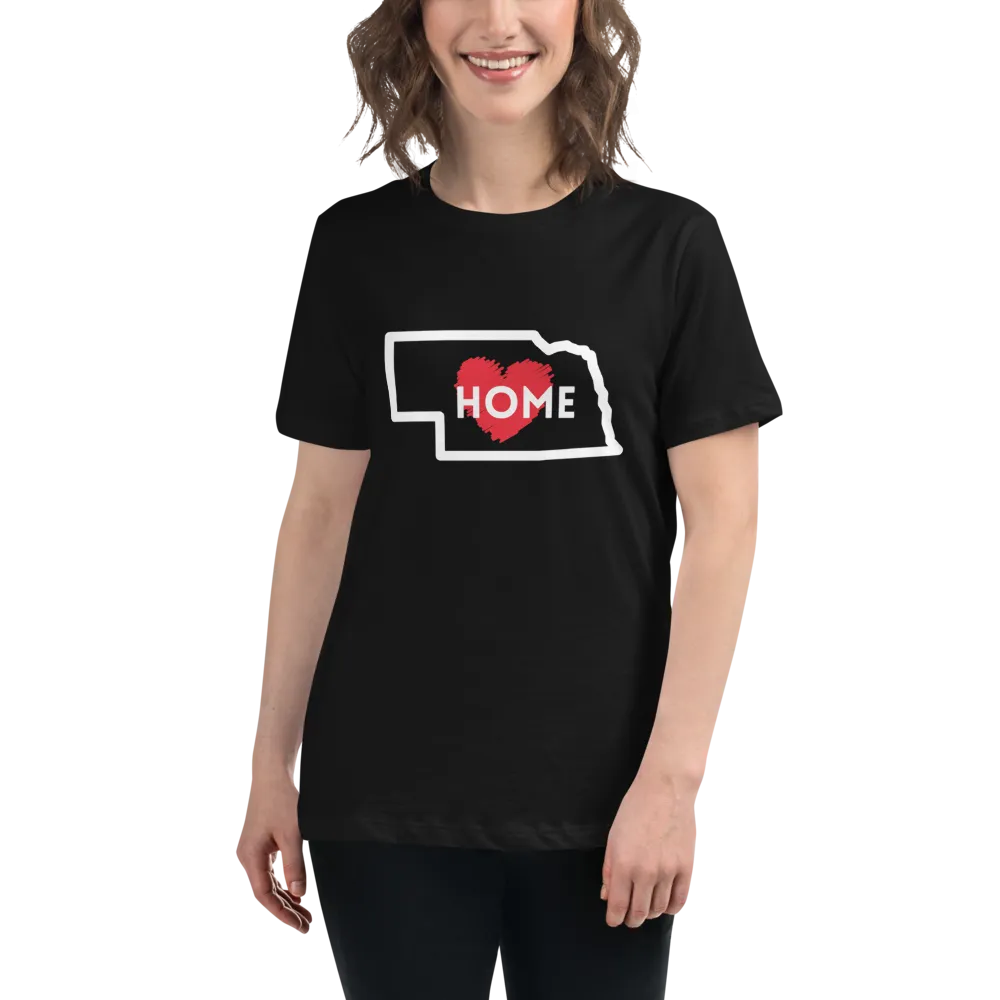 NEBRASKA IS HOME Women's Relaxed T-Shirt