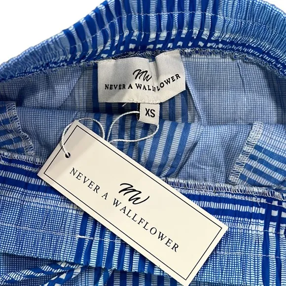 Never a wallflower track skirt blue cotton chambric women’s size XS