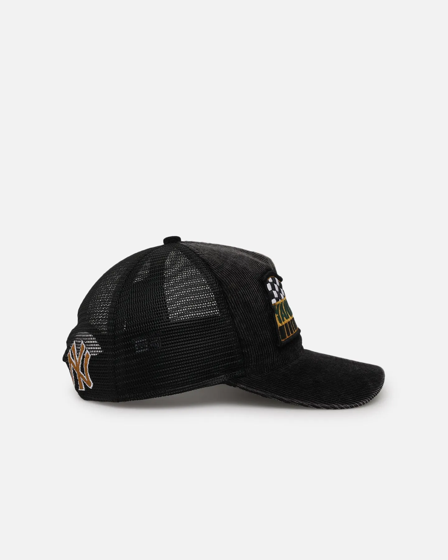New Era New York Yankees 'Washed Cord Racer' Corduroy Golfer Trucker Snapback Washed Black