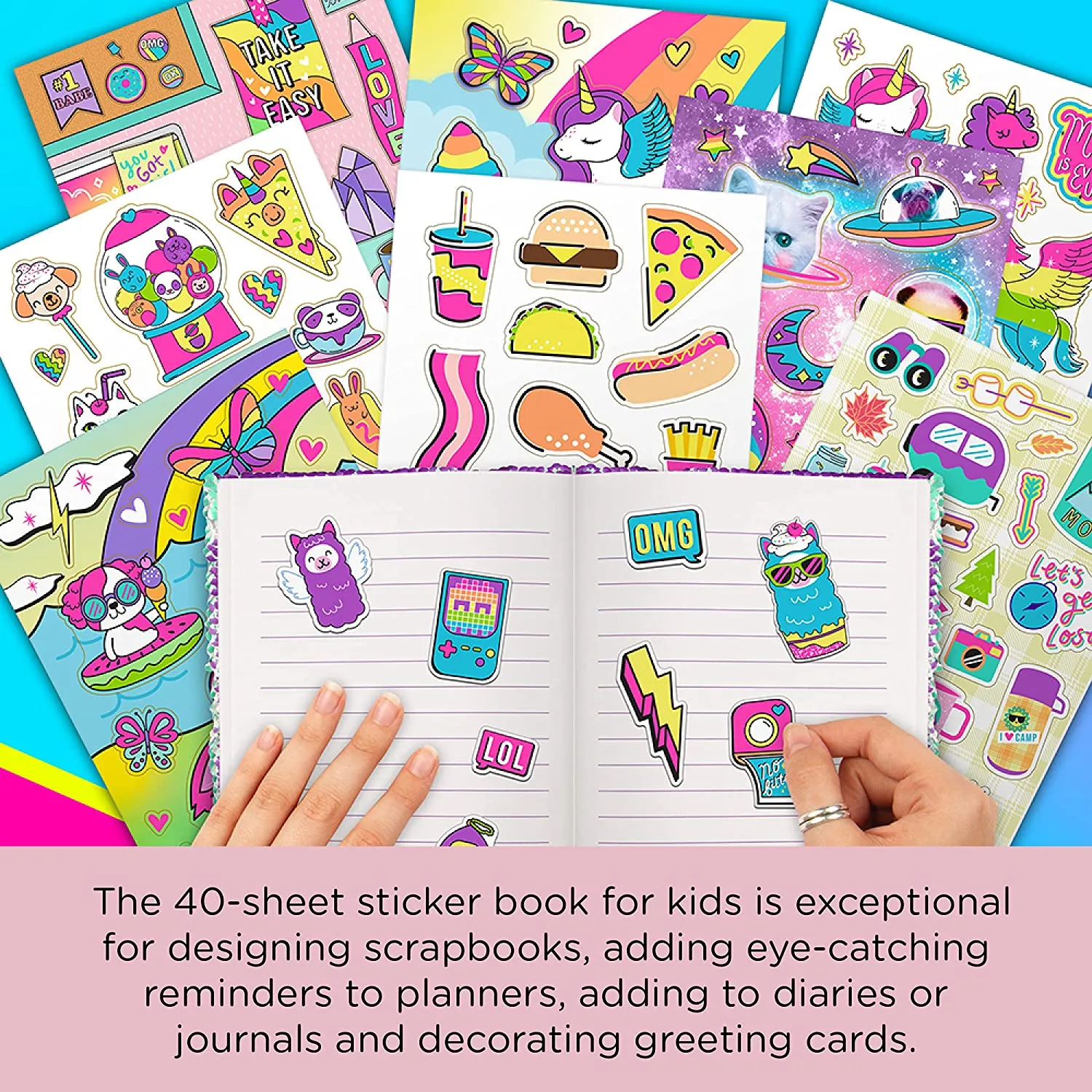 New Fashion Angels 1000  Totally Rainbow Colorful Stickers for Kids - Fun Craft Stickers for Scrapbooks, Planners, Gifts and Rewards, 40-Page Sticker Book for Kids Ages 6  and Up, Multi