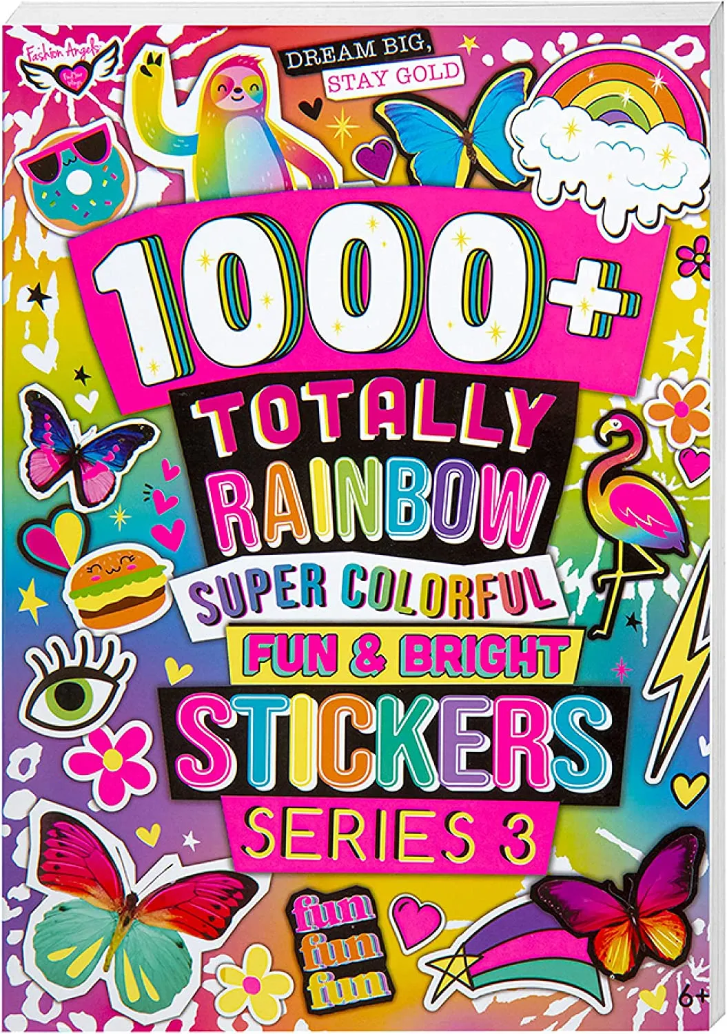 New Fashion Angels 1000  Totally Rainbow Colorful Stickers for Kids - Fun Craft Stickers for Scrapbooks, Planners, Gifts and Rewards, 40-Page Sticker Book for Kids Ages 6  and Up, Multi