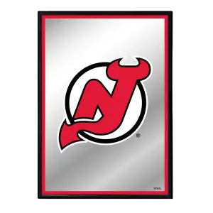 New Jersey Devils: Logo - Framed Mirrored Wall Sign