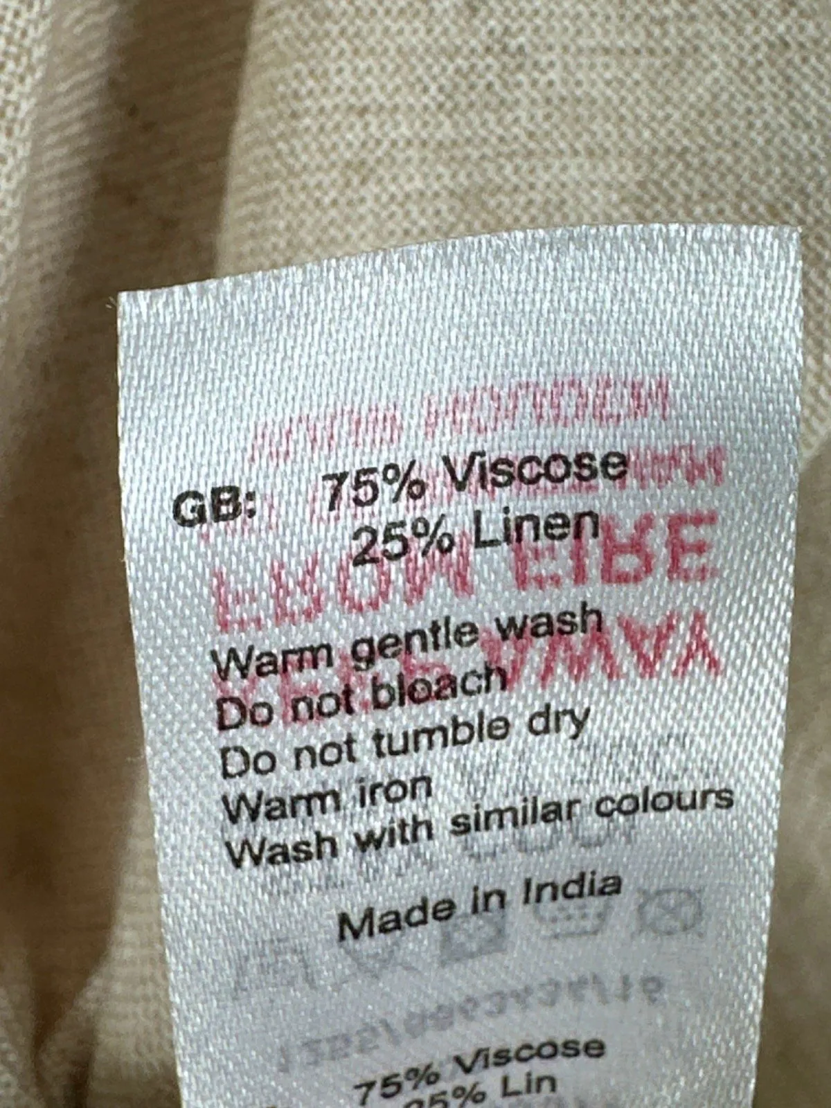 New Look Beige Lottie Linen Shirt UK 8